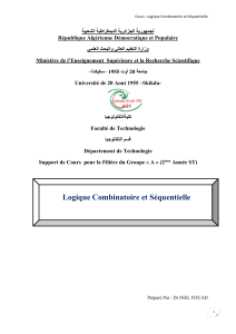 Cours Logique Combinatoire et S&eacute;quentielle - Universit&eacute; Skikda