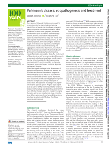 Parkinson&rsquo;s Disease: Etiopathogenesis and Treatment