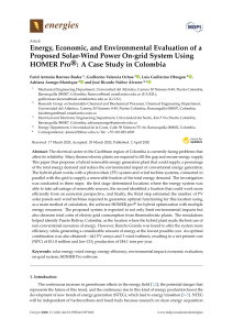 Solar-Wind Power System Evaluation Using HOMER Pro: Colombia Case Study