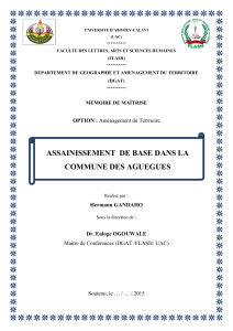 Assainissement de base dans la commune des Agu&eacute;gu&eacute;s - M&eacute;moire de ma&icirc;trise