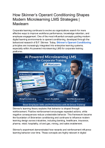 Skinner's Operant Conditioning in Microlearning LMS