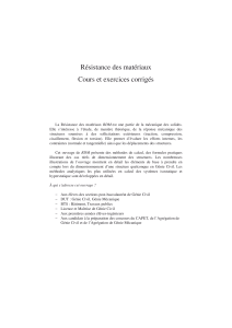 R&eacute;sistance des mat&eacute;riaux : Cours et exercices corrig&eacute;s