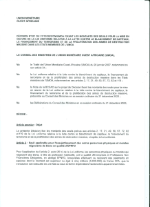 UMOA 2023 Decision: AML, Terrorism Financing, WMD Proliferation Thresholds