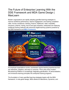 Future of Enterprise Learning: DDE & MDA Frameworks