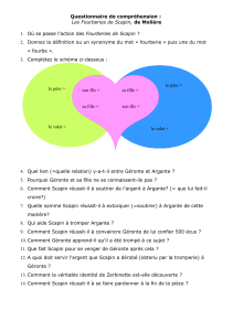 Questionnaire de compr&eacute;hension : Les Fourberies de Scapin