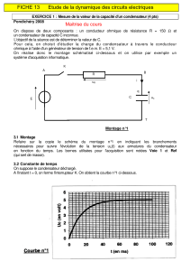 Fiche 13: &Eacute;tude de la dynamique des circuits &eacute;lectriques