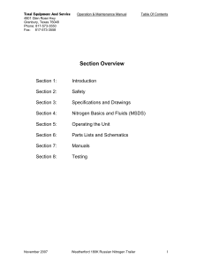 Weatherford 180K Nitrogen Trailer Operation & Maintenance Manual