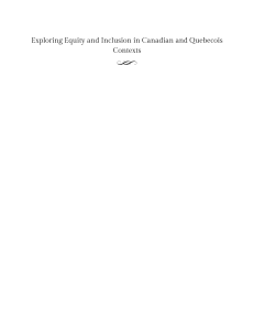 Exploring Equity and Inclusion in Canadian and Quebecois Contexts
