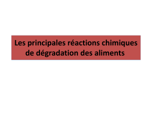 R&eacute;actions chimiques de d&eacute;gradation des aliments