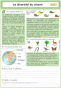 La diversit&eacute; du vivant : Biodiversit&eacute; et &eacute;cosyst&egrave;mes