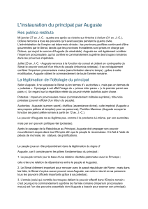 L'instauration du principat par Auguste