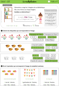 Fiche d'exercices de multiplication CE1
