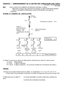 Dimensionnement de la section des conducteurs d'un c&acirc;ble