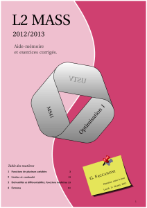 L2 MASS 2012/2013 : Aide-m&eacute;moire de calcul multivariable avec exercices