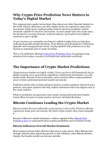 Why Crypto Price Prediction News Matters Today