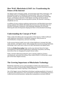 Web3, Blockchain & DeFi: Transforming the Internet