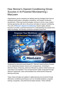 Skinner's Operant Conditioning in AI Microlearning | MaxLearn