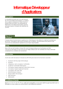 Programme BTS Informatique D&eacute;veloppeur d'Applications