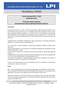 Technical Paper: NF C 17-102 Lightning Protection