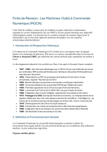 Fiche de R&eacute;vision : MOCN - Machines-Outils &agrave; Commande Num&eacute;rique