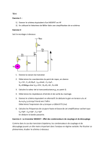 TD 4 : Analyse de circuits MOSFET