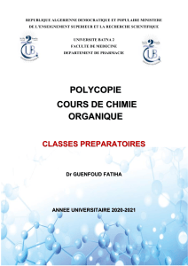 Cours de Chimie Organique - Universit&eacute; Batna 2
