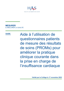 Guide PROMs pour l'insuffisance cardiaque