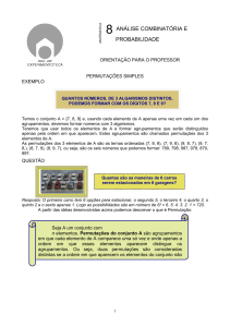 Matem&aacute;tica 8: An&aacute;lise Combinat&oacute;ria e Permuta&ccedil;&otilde;es Simples