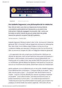 Dre Isabelle Dagneaux : une philosophie de la m&eacute;decine