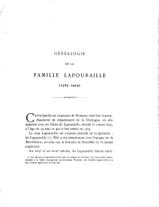 G&eacute;n&eacute;alogie de la famille Lapouraille (1565-1909)