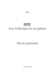 Murs de sout&egrave;nement - Cours de M&eacute;canique des sols appliqu&eacute;e