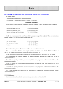 Loi de finances 2021 Tunisie - Budget et mesures fiscales
