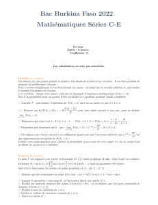 &Eacute;preuve de Math&eacute;matiques Bac Burkina Faso 2022