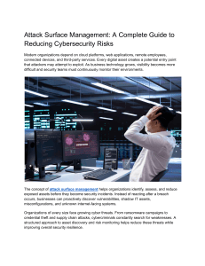 Attack Surface Management: A Complete Guide to Reducing Cybersecurity Risks