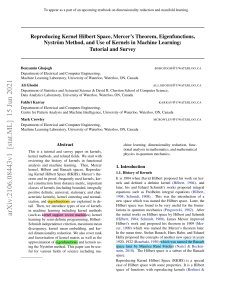 Reproducing Kernel Hilbert Space, Mercer&rsquo;s Theorem, and Kernels in ML: Tutorial