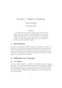 Livrable 1 : Digital et Marketing - &Eacute;tude des enjeux du marketing num&eacute;rique
