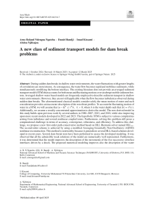 New Sediment Transport Models for Dam Break Problems