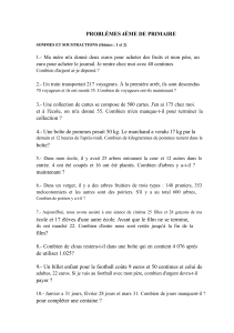 Probl&egrave;mes 4&egrave;me Primaire: Math&eacute;matiques