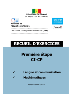 Recueil d'exercices CI-CP : Langue et Math&eacute;matiques