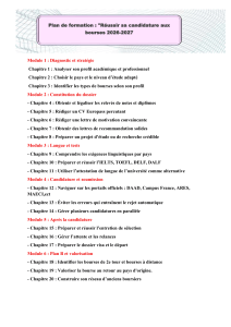 Plan de formation : R&eacute;ussir sa candidature aux bourses 2026-2027