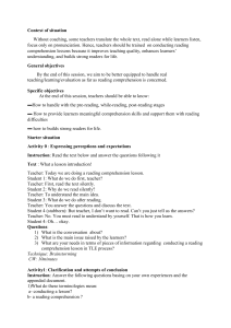 Reading Comprehension Lesson Training for Teachers