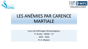 An&eacute;mies par carence martiale : cours pour &eacute;tudiants en m&eacute;decine