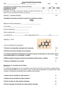Devoir Surveill&eacute; 4&egrave;me : Chimie - Symboles, Mol&eacute;cules, Corrosion
