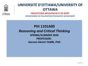 University of Ottawa PHI 1101A00 Course Outline