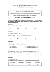 Examen de maths fran&ccedil;ais 2025 : Sujet 0 pour la sp&eacute;cialit&eacute; en 1&egrave;re