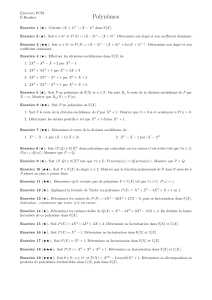 Exercices PCSI - Polyn&ocirc;mes