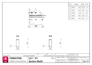 Plan de fondation avec armature - LG 1: P1