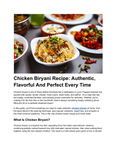 Chicken Biryani Recipe: Authentic & Flavorful Guide