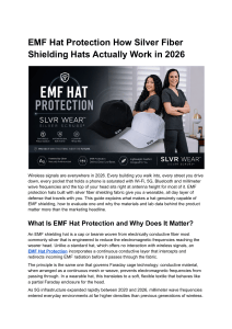 EMF Hat Protection: How Silver Fiber Shielding Hats Work in 2026