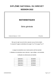 Brevet 2022 Math&eacute;matiques S&eacute;rie G&eacute;n&eacute;rale
